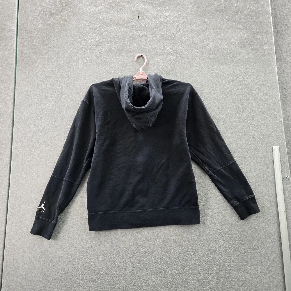 Jordan‎ Men Hoodie M Black Nike Logos Air Jumpman Logo Zipper Long Sleeve